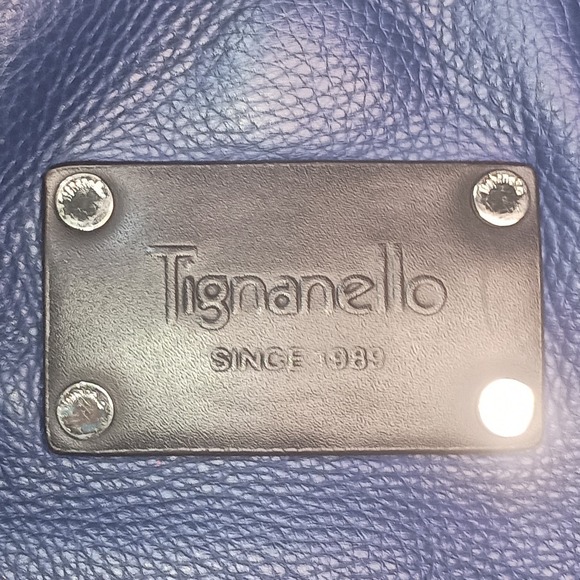 Tignanello Blue Leather Shoulder Bag SKUCH116 - Picture 8 of 9